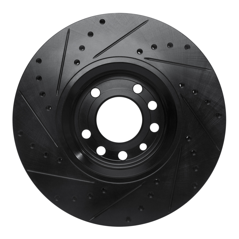 Chevrolet Astra Brake Rotor (1) - Front Right - R1 Concepts - Drilled & Slotted - Black - `99-`10